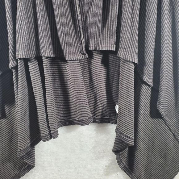 L Bryn Walker Knit Striped Shawl Collar Waterfall Cardigan Longline Lagenlook - Picture 10 of 13